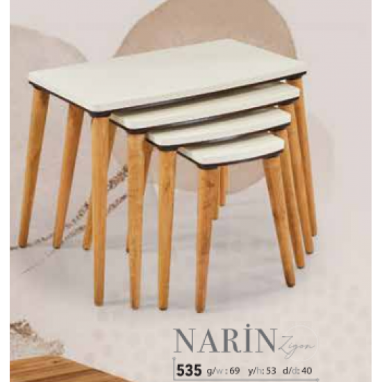NARİN ZİGON SEHPA (KREM)