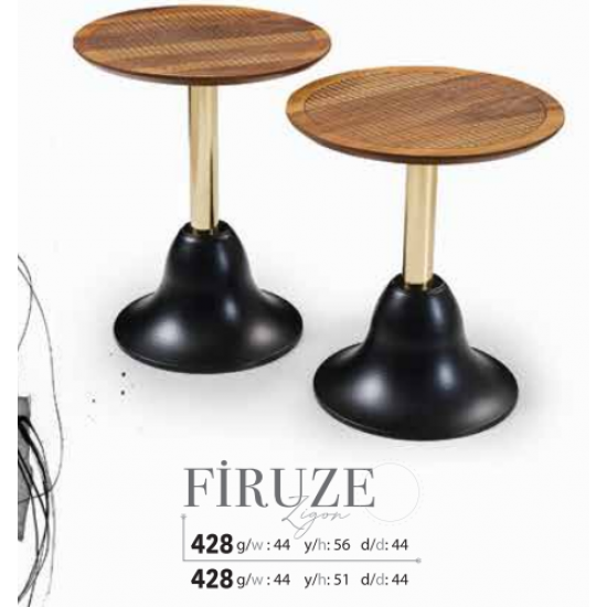 FİRUZE YAN SEHPA 2'Lİ 56CM/51CM