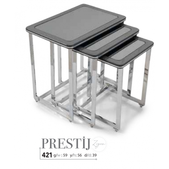 PRESTIJ ZİGON SEHPA (SİLVER)