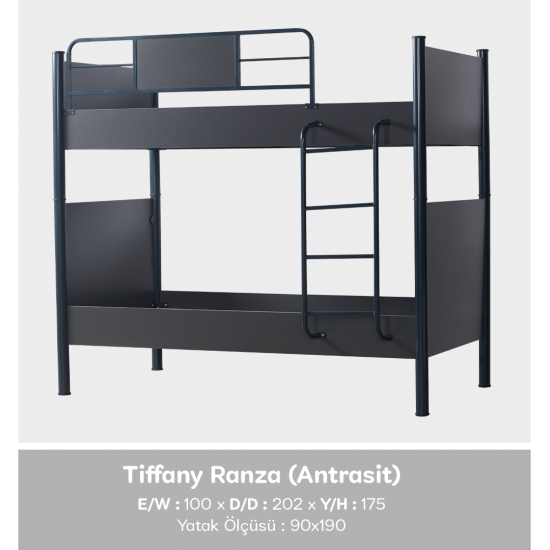 Tiffany Ranza Metal Ahşap (Antrasit) Tiffany Ranza Metal Ahşap (Antrasit)